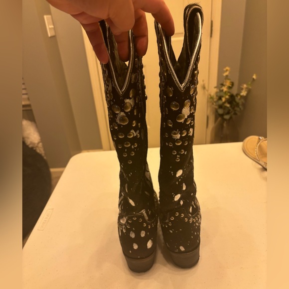 Lane Black Studded Cowboy Boots - Picture 3 of 3